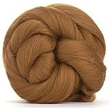 4 oz Paradise Fibers 64 Count Dyed Sienna (Brown) Merino Top Spinning Fiber Luxuriously Soft Wool Top Roving for Spinning with Spindle or Wheel, Felting, Blending and Weaving
