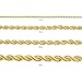 MAJU Designers 18K Gold Plated Stainless Steel Hip Hop Rope Chain Necklace 2MM-8MM, 16-36 Inches