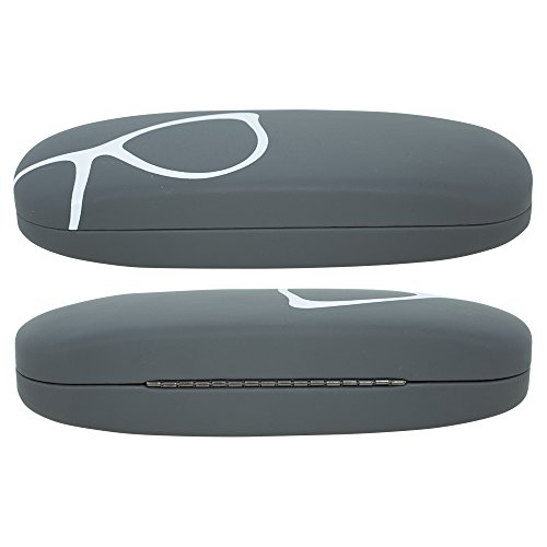 Grey Design Glasses Case Hard Shell | Medium Size | Protective Eyeglasses, Reading Glasses & Sunglasses Case For Men, Women, Kids