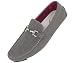 Amali Mens Driving Moccasin Loafer in Grey Perforated Brushed Smooth with Silver Horse Bit Ornament in Grey: Style 1475 Grey-011