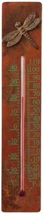 Ancient Graffiti Copper/Cast Brass Dragonfly Thermometer