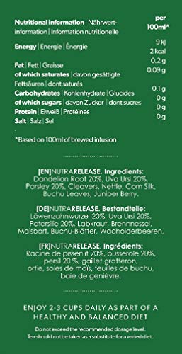 Nutra Tea NUTRARELEASE, Blasen und Nierentee für natürliche Entwässerung, Harntee ideal bei Blasenentzündung, Blasentee, 20 wiederverwendbare Teebeutel, Krätuertee mit Bärentraube & Brennnessel – Bild 5
