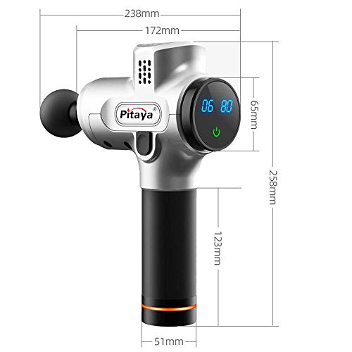 Massage Gun Handheld Deep Tissue Muscle Massager Portable Profession Massager For Muscle Aches Recovery and Fitness Relax With 6 Adjustable Speed and 4 Attachments