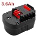 Upgraded 3600mAh 12V HPB12 Replacement Battery for Black and Decker Firestorm FS120B FSB12 FS120BX XD1200 b&d 12 Volt Cordless Drill Battery Pack A1712 A12 A12-XJ A12EX CDC120ASB BD12PSK SS12
