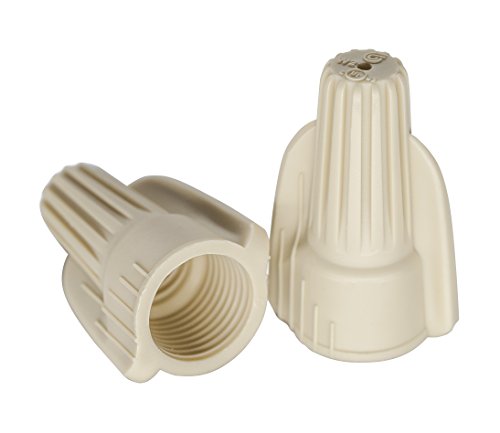 50 PCS Tan Winged Wire Connectors, Easy Twist-On Ribbed Cap - UL Listed and CSA Certified