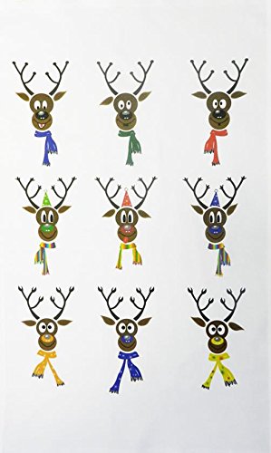 Half a Donkey Rockin' Reindeers Large Christmas Tea Towel