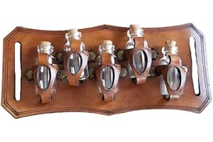 Belt Potion holder for 5 small bottles. Made of veg leather for adventurers, steampunk, alchemist, healers, cosplay or just t
