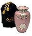 Custom Engraved Pink Adult Human Funeral Cremation Urn, Memorial Urns w/velvet bag and Personalization