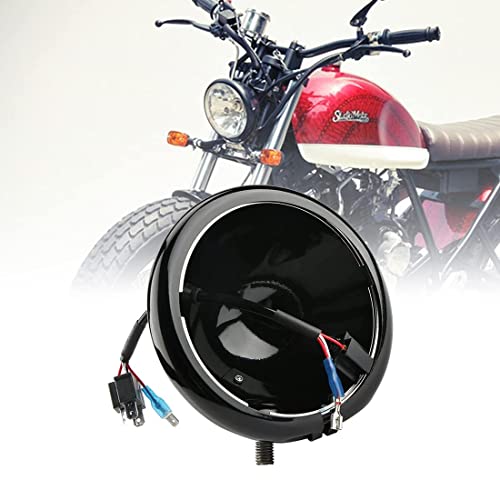 SKTYANTS 5.75 インチ LED ヘッドライト ハウジング オートバイ 用 ハーレーダビッドソン ヘッドライトシェル ハウジングキット 丸型 １個 Harley Davidson 金具改装用（ブラック）
