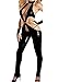 FASHION QUEEN Sexy Black Low Cut Women's Catsuit Crotchless Bodysuit Fetish Lingerie (Large, Black)