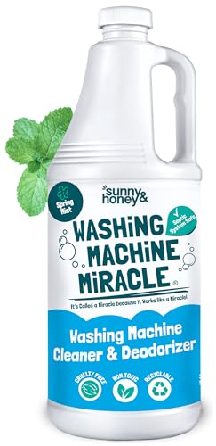 SUNNY & HONEY LIQUID WASHING MACHINE CLEANER & DEODORIZER – TOP & FRONT LOAD WASHER CLEANER – 32 FL OZ WASHING MACHINE DEODORIZER