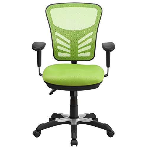 Flash Furniture Mid-Back Green Mesh Multifunction Executive Swivel Chair with Adjustable Arms