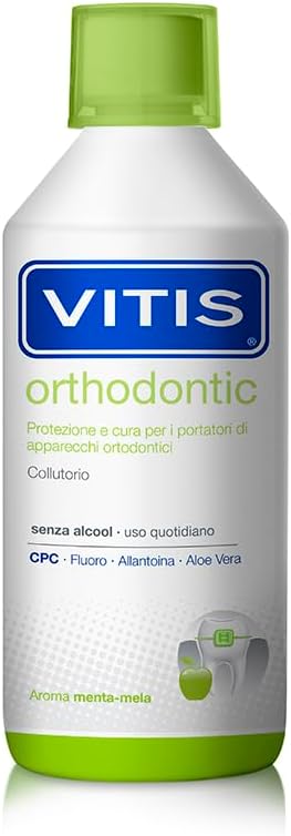 Vitis Orthodontic Mouthwash 500ml Alcohol-Free with Fluoride CPC Aloe
