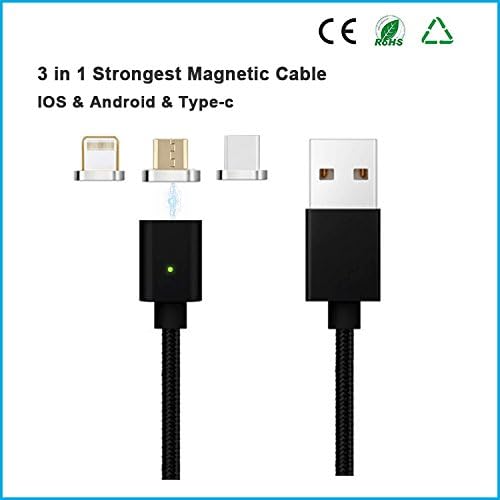 3 in 1 Braided Magnetic Charging Cable (Grey)