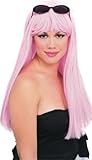 Rubie's Costume Glamour Long Wig with Bangs, Pink, One Size