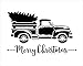 Little Red Truck with Merry Christmas Stencil by StudioR12 | for Painting Wood Signs | Vintage Script Lettering | Retro Holiday Home Decor | Rustic Old Fashioned Holiday : Choose Size (13