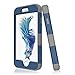 LONTECT for iPhone 8 Case, iPhone 7 Case Hybrid Heavy Duty Shockproof Full-Body Protective Case with Dual Layer [Hard PC+ Soft Silicone] Impact Protection for Apple iPhone 8/iPhone 7, Navy Blue/Grey