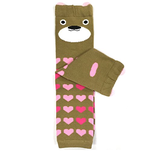 allydrew Footless Leg Warmers Footless Leggings for Babies and Toddlers - Flora, Deer, Brown Bear, Solid Pink (4 pack)