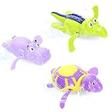 Acekid Wind Up Bath Toys Pool Toys Cartoon Animal Swimming Tub Bathtub Playset Clockwork Play Toy Kid Educational Water Toys 3pcs,Color Random