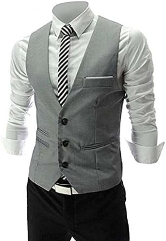 Men Vests Jacket Classic Style Slim Fit Business Waistcoat