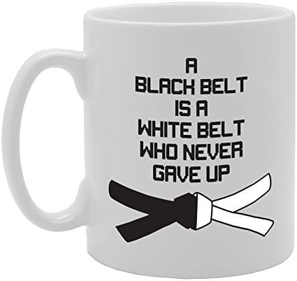 A Blach Best Is White Belt Who Never Gave Up Novelty Gift Ceramic Tea Coffee Mug