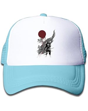 Samurai Japan Mesh Hat Trucker Style Outdoor Sports Baseball Cap With Adjustable Snapback Strap For Kid's Pink
