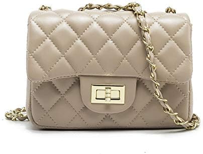 JOLLQUE Women's Quilted Crossbody Bag,Small Purse with Chain