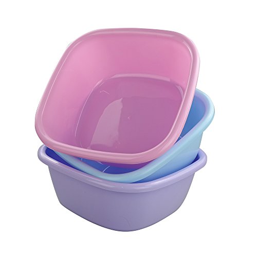 Doryh 12 Quart Plastic Square Washbasin, Set of 3 - Thumbnail 6