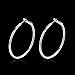 Hoop Earrings, White Gold Plated Round Silver Hoop Earrings for Women Sensitive Ears 1.57''