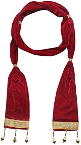 KRYPMAXMen Solid Velvet Ethnic Sherwani Dupatta Broad Lace, Maroon (2.5 Mtr Length)