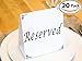 Freestanding Reserved Cards for Wedding Reception Tables, 20 Pk Black and White Design. Double-Sided 5x5.5 Table Tents Are Elegant, Versatile Event Decor for Banquet Hall, Ballroom, Party and Luncheon