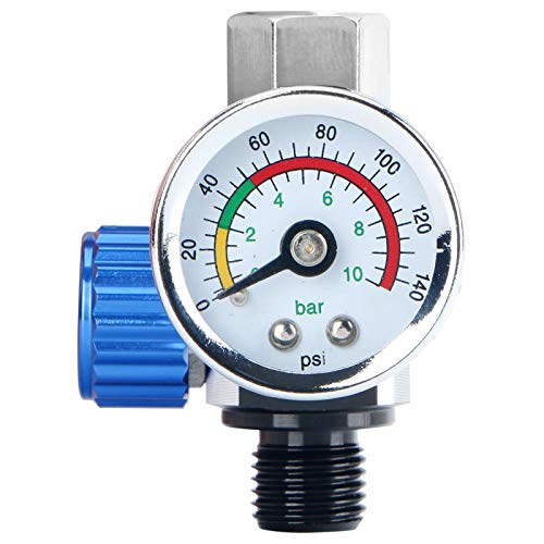 Photo 1 of 1/4”Spray Paint Gun Air Pressure Regulator with Pressure Gauge Pneumatic Tool Accessory for Spray Gun and Pneumatic Tools