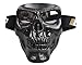 JFFCESTORE Motorbike Motorcycle Off-Road Riding Skull Full Mask with Goggles Glasses for Tactical Helmet M88,MICH Motorcycle Open Face Helmet(Black Silver)