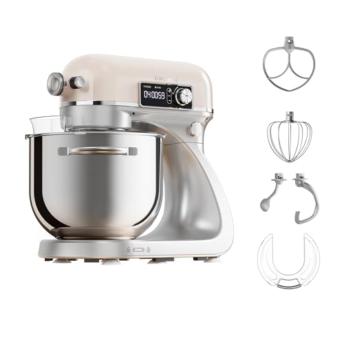 DREAME MX60 Standing Mixer Patented double hook and a silent 800W DC motor that drives 6 liter bowl.The smart digital display, the 12 speeds and the many accessories can do any task