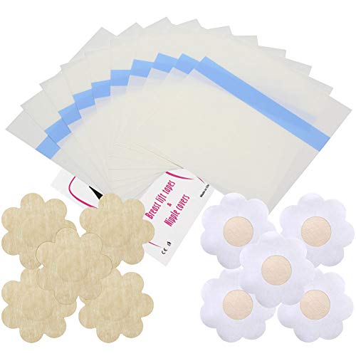 MIILYE Breast Lift Tape+Nipple Covers Concealer Waterproof Invisible Bob Stickers for Cup A B C D - Thumbnail 7