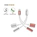 2 in 1 Lightning iPhone 7 Adapter, 2 Pack Lightning Adapter and Charger, Lightning to 3.5mm Aux Headphone Jack Audio Adapter for iphone 7 / 7 plus - Not Support IOS 10.3[Silver + Rose]
