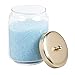 mDesign Glass Bathroom Vanity Storage Organizer Apothecary Canister Jar for Cotton Swabs, Cotton Rounds, Cotton Balls, Makeup Sponges, Bath Salts - 2 Pack - Clear/Gold Brass