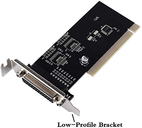 QNINE PCI Parallel Port Expansion Card, PCI to DB25 LPT Converter Adapter Controller Desktop PC Printer Low Profile Bracket - Thumbnail 2