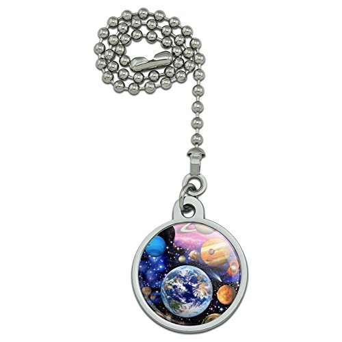 Planets Solar System Earth Nebula Ceiling Fan and Light Pull Chain