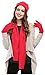 3 Piece Hat, Scarf & Glove Women's Winter Set,Red