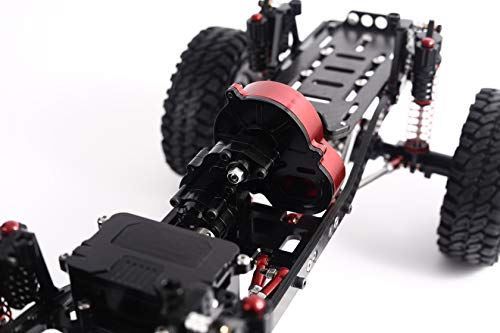 RZXYL 1/10 RC Car Full Alloy Assembled Reverse Transmission Case Gearbox for Axial SCX10(Upgraded Version Must use with Reverse Axle) (Black) - Thumbnail 3