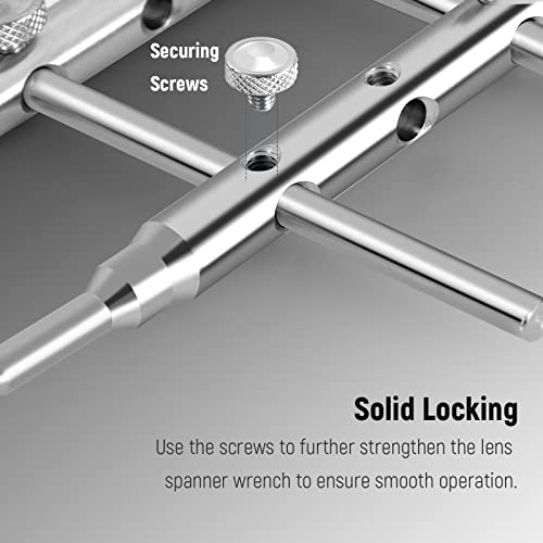 NEEWER Stainless Steel Lens Spanner Wrench, Professional Curved Double