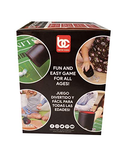 Juego De Dados Con Cubilete De Cuero – Incluye 5 Dados Y Cubilete Acolchado – Aislamiento De Ruido – Ideal Para Juegos De Mesa Y Fiestas