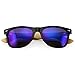 Oct17 Wood Bamboo Wooden Vintage Sunglasses Eyewear for Mens Womens (Black, Blue)