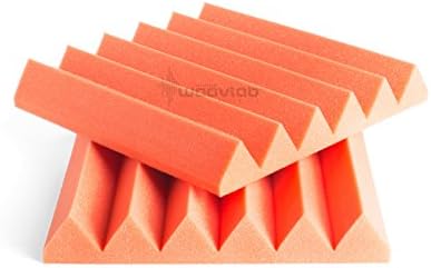 2" Wedge Burgundy | WaavLab Acoustic Studio Foam Kontrol Series | 12 Pack (Orange)