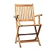 Amazonia London 2-Piece Certified Teak Patio Folding Armchair
