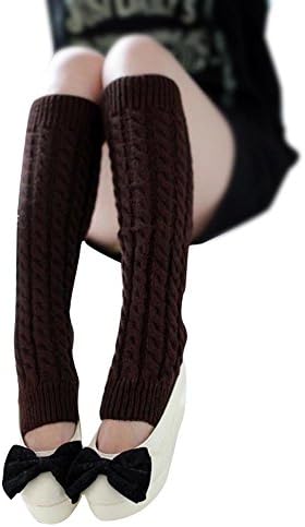 Sdeycui Women Winter Warm Solid Leg Warmers Knitted Crochet Long Socks