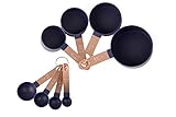 COOK With COLOR 8-Piece Nylon Measuring Cups and Measuring Spoon Set With Rose Gold Copper Handles