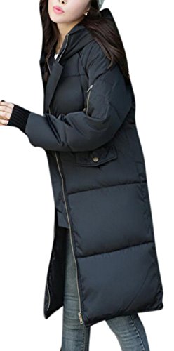 Lingswallow Women's Winter Warm Padded Long Down Puffer Coat Hooded Jacket Grey Lingswallow Women's Winter Warm Padded Long Down Puffer Coat Hooded Jacket Grey