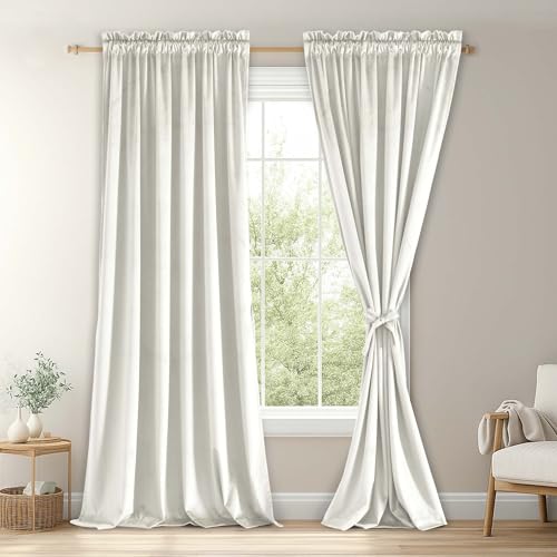 JIUZHEN Ivory Velvet Curtains